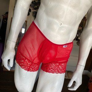 NWT CANDYMAN red lace